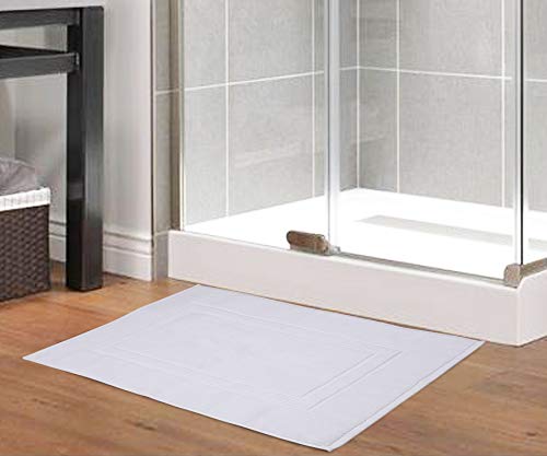 GLAMBURG Conjunto de 2 peças de tapetes de banho de ponta 700, Branco