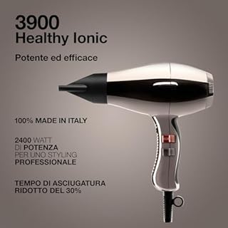 Phon per Capelli Elchim 3900 Healthy Ionic Titanio con Sacchetta Bianca in Cotone - Asciugacapelli Professionale Made in Italy - Leggero e Silenzioso, Asciugatura Ridotta 30%, 2400W