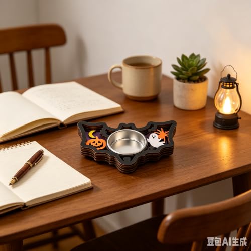 Halloween Candle Holder Bat Shaped Carving Halloween Decorations for Indoor - image 7