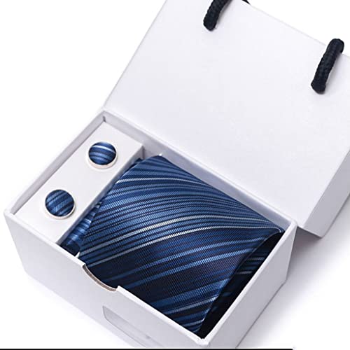 Set de corbata geométrica de seda para hombre