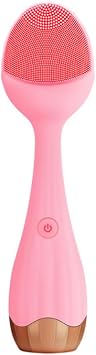 Face Exfoliator Scrubber, Silicone Face Scrubber, Medium Soft Silicone Ergonomic Angle Rotates to Fit Skin and Brush Head Area, for Men Women,Pink