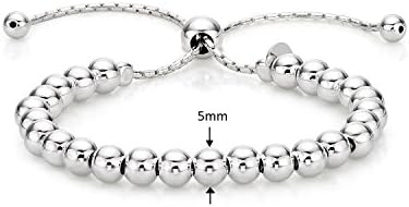 Diamond Treats Ladies Silver Bracelet, 925 Sterling Silver Fashionable Italian Design Ball Bracelet. This Fully Adjustable Size Ladies Bracelet is The Perfect Jewellery Gift for Women.