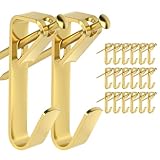 20Pcs Picture Hangers, Heavy Duty 100 lbs Picture Hanging Hooks with Nails, Plaster Painting Hangers Kit for Wooden Wall or Drywall, HOME MASTER HARDWARE