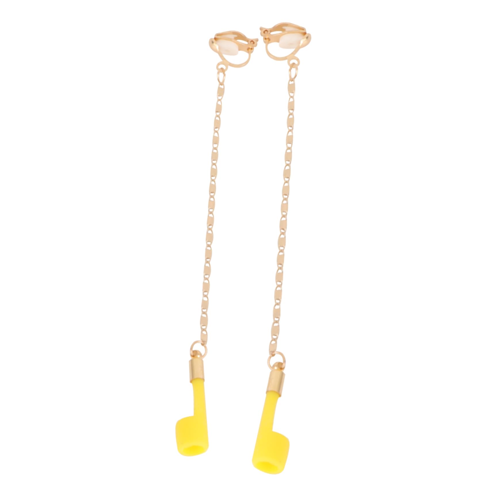 Hemobllo 1 Pair anti-lost series peach heart chain earrings headphones headset trendy earrings Earphone Supply Stylish Women Earrings Fashion Earring Pretty iron