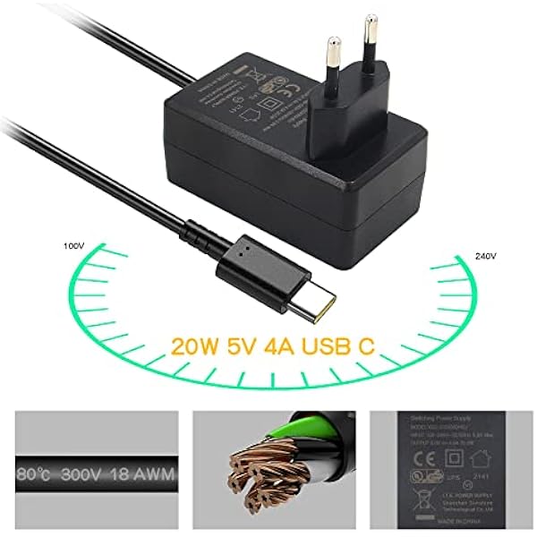 Geekworm Raspberry Pi 4 блок питания USB-C 5V 4A 20W адаптер питания зарядки для Raspberry Pi 4 Модель B 8GB 4GB 2GB NASPi X735 X708 X728 X630 Pi 400 Orange Pi 5 5B 5 Plus