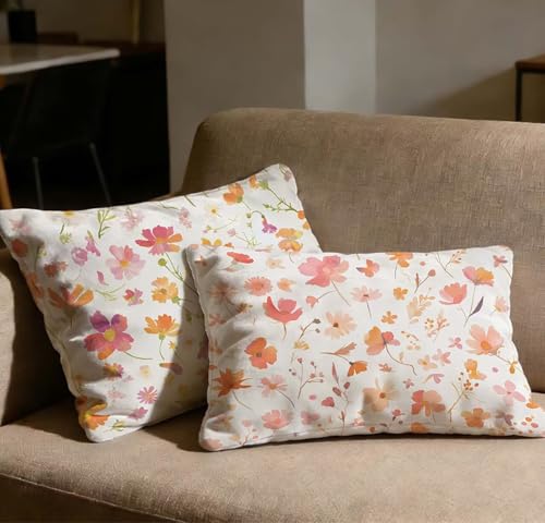 Coussin floral avec fermeture eclair invisible pour changer de deco