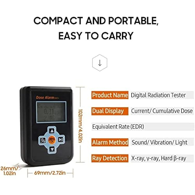 Geiger Counter Nuclear Radiation Detector,Dosage Alarm Device Dosimeter Monitor,Handheld Radioactive Tester Geiger Counter Y X-ray Tester