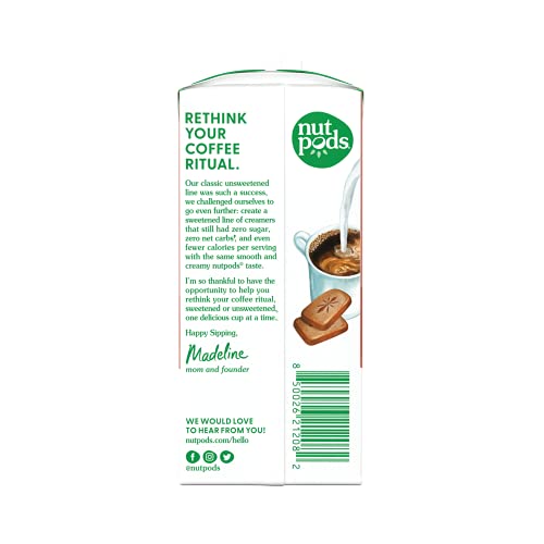 Nutpods Sweetened Cookie Butter Keto Coffee Creamer - Sweetened Non Dairy Creamer With Zero Sugar - 5 Calories And Zero Net Carbs Per Serving Gluten Free, Non-Gmo, Vegan, Sugar Free, Kosher (12-Pack) #TOP3