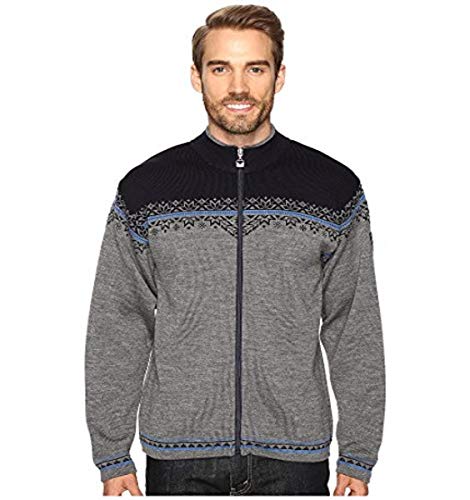 Dale Of Norway Men's Nordlys Masculine Jacket, Smoke/Cobalt/Navy, Small #TOP24