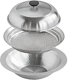 下村企販 継ぎ目のないステンレス卓上鍋 蒸し皿付き26cm 47580