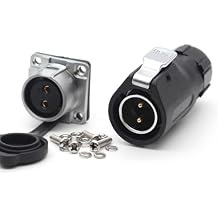 XHP20 30A IP67 2Pin Waterproof Aviation Cable Connector Plug and Socket,LED Light Power Cable Connector,Fit RV Solar Port 2Pin, Plug Male &Socket Female