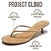 Project Cloud 100% Genuine Leather Kitten Heels for Women Footwear - Memory Foam Fashion Thong Heels for Women - Lightweight Summer Sandals for Womens 2026 (Mango, TANSUEDE,7M)