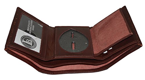 Mens Leather Wallet Sheriff Officer Police Shield Fire Security Id Holder New ! (Brown) #TOP3