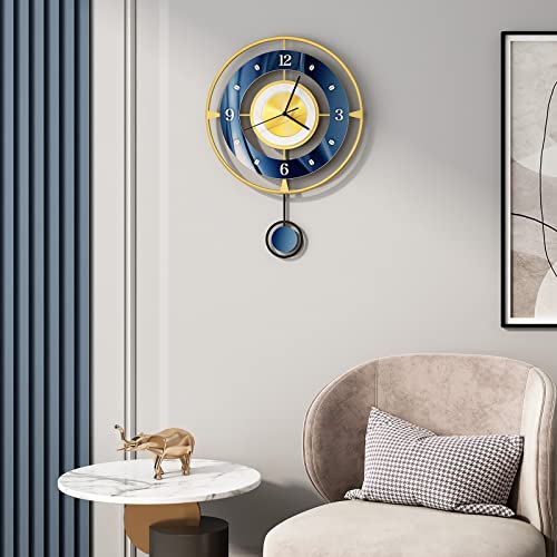 Meisd Wall Clocks For Living Room Decor,17.7 Inch Big Decorative Wall Clocks Battery Operated With Pendulum For Bedroom Kitchen Office Home, Large Metal Wall Clock, Silent Wall Clock Non Ticking #TOP5