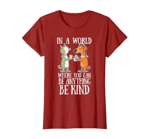 in A World Where You Can Be Anything Be Kind Unity Day T-Shirt, Women, Cranberry Red, Large