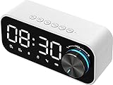 【Altavoz Hi-Fi Bluetooth V5.0】 - El altavoz inalámbrico también admite entrada de línea AUX, tarjeta TF. Puede usar el reloj despertador Bluetooth como altavoz envolvente estéreo HIFI, altavoz para PC, altavoz para TV, altavoz de carrera larga de 45 mm y membrana pasiva de 40 mm. Experiencia de sonido de graves estéreo 4D Hi-Fi clara y potente, reproduce tu música favorita.