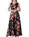 Aphratti Women's Bohemian Sleeveless V Neck Faux Wrap Long Maxi Dress