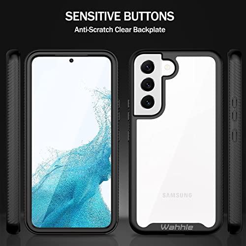 wahhle Compatible with Samsung Galaxy S22 Case, Full-Body Protection Phone Cover with Screen Protector 【Built-in, Touch Sensitive, Anti Scratch】 Upgraded Shockproof TPU Bumper Cases-Black/Clear by wahhle - Image 5