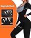 QZSH Sauna Jumpsuit for Women Sweat Suit Full Body Slimming Top and Pants Heat Trapping Shapewear Waist Trainer Tights,Adjustable Waist Belt,Breathable Armpit and Crotch(BH70015-01-L)
