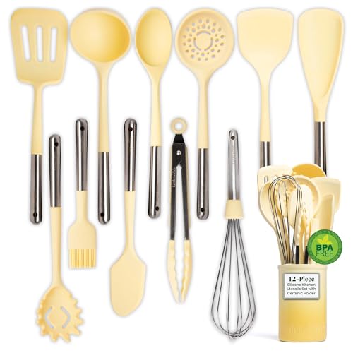 Larder & Vine 12-Piece Silicone Kitchen Cooking Utensils Set with