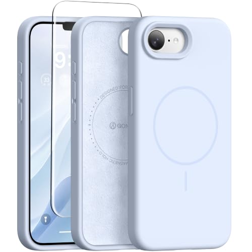 GONEZ Magnetic for iPhone 16e/17e Case, Silicone Cover Baby Blue