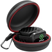 HALLEAST Travel Case for Apple Watch Charger, Portable Carrying EVA Charging Dock Holder for 38mm 40mm 41mm iWatch Series 11/SE3/10/9/8/SE2/7/SE/6/5/4/3/2/1, with Night Stand Mode, Black