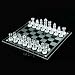 LARGE Glass Chess Set Crystal Frosted Traditional Classic Board Game 35x35