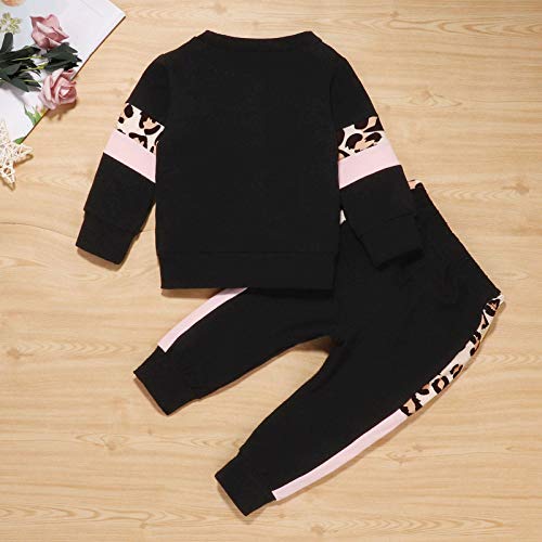 U·nikaka Toddler Girl Clothes Sweatshirt Outfits Sweatsuit Winter Fall Sweatpants Pant Clothing Set Black 18-24 Months #TOP4