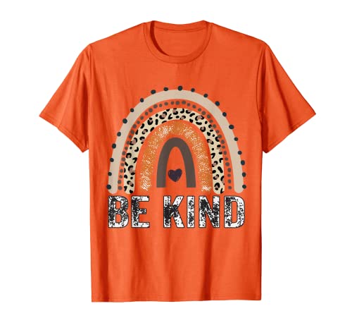 Leopard Rainbow Be Kind We Wear Orange For Unity Day T-Shirt