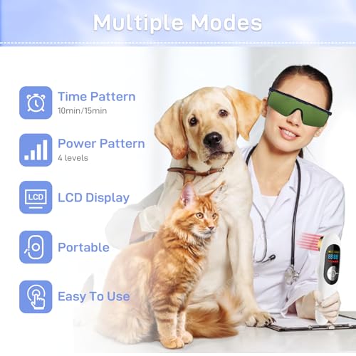 Image of Cold Laser Therapy Device - Infrared Red Light Therapy for Dogs, Pets, Vet,Portable Laser Therapy Device for Pain Relief Arthritis, Spinal, Promote Blood Circulation