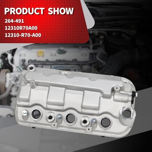 Image of Nakkaa 264-491 Front Cylinder Valve Cover with Gasket 12310-R70-A00 Compatible with Pilot 2009-2015 Odyssey 2008-2017 3.5L Crosstour 2012 Ridgeline 2009-2014