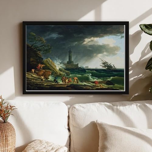 Toile Vernet Tempête sur la côte méditerranéenne 61x91 cm