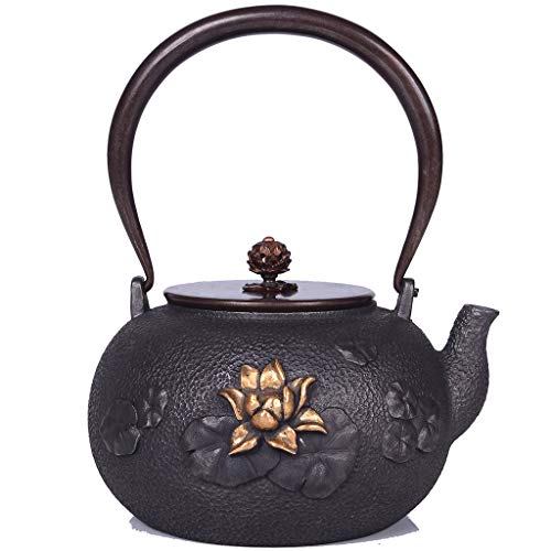 Tea Kettle 1.2L Cast Iron Teapot Japanese Tetsubin 1200ML Cast Iron Tea Kettle Lotus pattern cast Iron Tea Pot Tea Kettle 1.2L Cast Iron Teapot Japanese Tetsubin 1200ML Cast Iron Tea Kettle Lotus pattern cast Iron Tea Pot