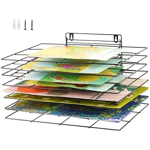 Lzttyee Art Drying Rack for Classroom Paint Drying Rack Small Art Drying Rack Wall Art Storage Rack with 8 Removable Shelves for Classrooms and Art Studios (Black, 8 Shelves) Cover