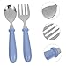 UPKOCH Mini Baby Fork Spoon Set Stainless Steel Newborn to Boys and Girls Compact Storage Box Included