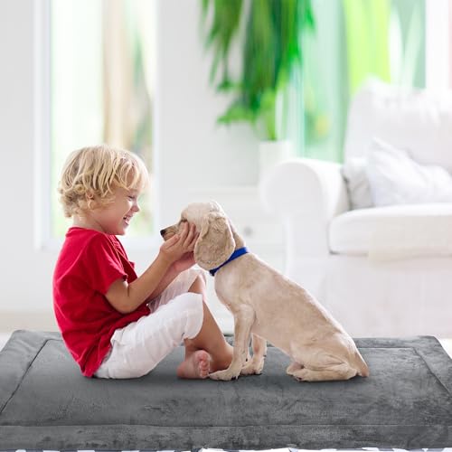 Catalonia Classic Waterproof Dog Mat, Portable Reversible Pet Travel Mat, Pet Cushion Pad with Handle for Small Medium Dogs Cats, Indoor or Outdoor, 50x27.5 inch, Gray Wavy by Catalonia Classic - Image 7