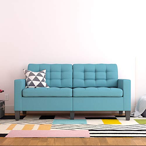 Dorel Living Emily Upholstered Sofa Couch Living Room Furniture, Teal - Thumbnail 6