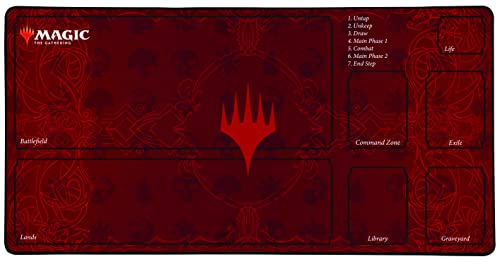 Konix Magic The Gathering Tapis de Souris Gaming XL 70 x 35 cm - Base antidérapante - Motif Plateau de Jeu - Rouge