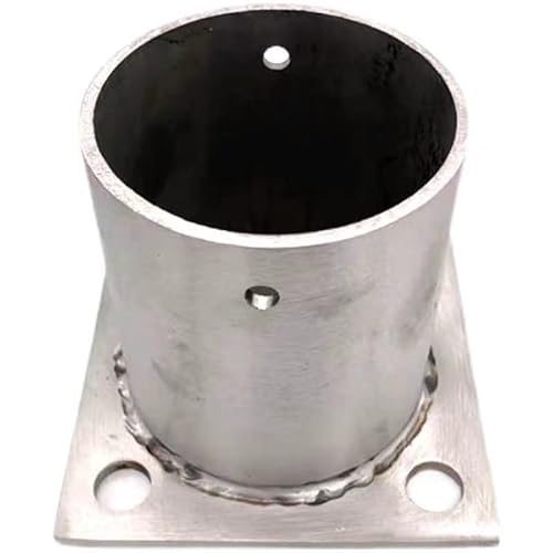 Vividcrate One Color Stainless Steel Fence Post Base Plates With Screws & Fittings For Agriculture And Industry - Round Post Anchor Bracket(6Pcs 6Inx4.7in)