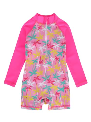 Image of Girls Swimwear Rash Guard One Piece Swimsuit Kids Bathing Suit Sunsuit