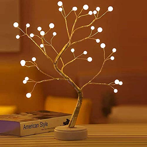 Yiliaw Tabletop Bonsai Tree Light with 36 Pearls LED, DIY Artificial Lamp Tree Lamp Decoration, Touch Switch,USB or Battery Powered, for Bedroom Desktop Christmas Party Indoor Decoration Night Light Yiliaw Tabletop Bonsai Tree Light with 36 Pearls LED, DIY Artificial Lamp Tree Lamp Decoration, Touch Switch,USB or Battery Powered, for Bedroom Desktop Christmas Party Indoor Decoration Night Light