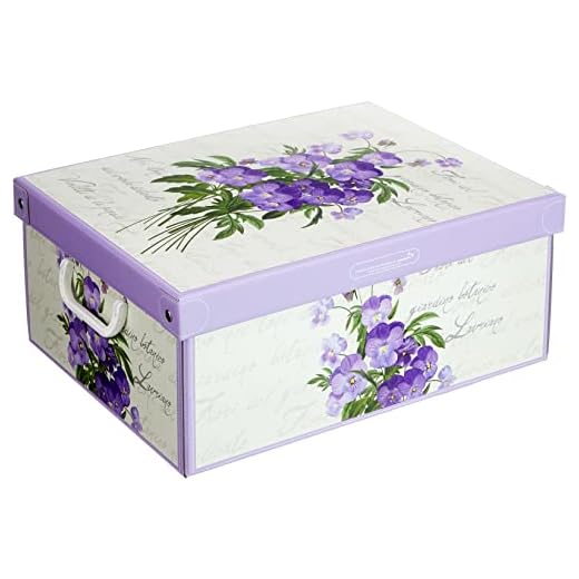 KANGURU Kollektion doftande dekorativ förvaringsbox med handtag och lock, doftlila, medium