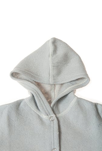 Lanacare Organic Merino Wool Hooded Overall, Soft Grey, Size 74 (6-9 Mo) #TOP1