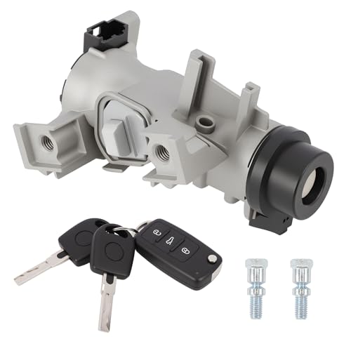 Fraylis 1K0905851B Neiman Interrupteur d'allumage avec 2 clés + 1 télécommande pour A1 A3 Q3 Golf 5 Plus Golf 6 7 Seat Altea Leon Octavia Beetle Caddy 3 Touran Tiguan Scirocco Jetta 1k0905841