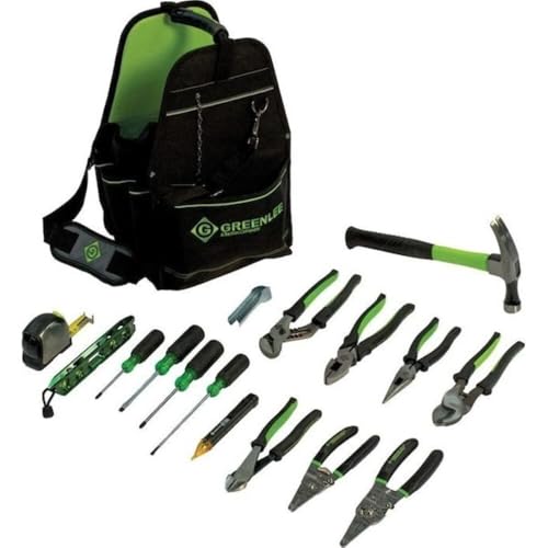 Greenlee 0159-17ELEC Electrician's Open Tool Carrier Kit (17-Piece), 11"