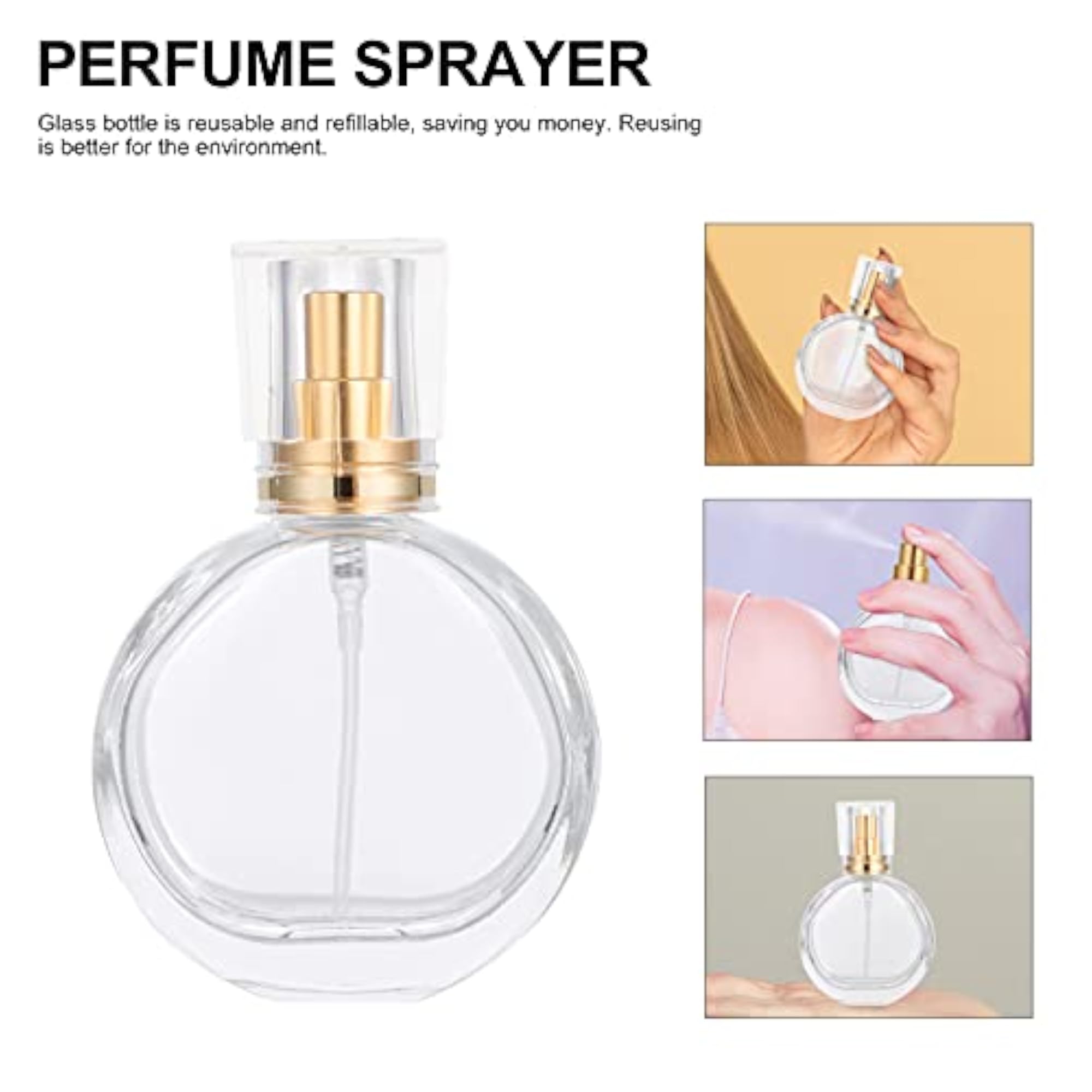 3Pcs 25ml Refillable Crystal Glass Spray Perfume Bottles