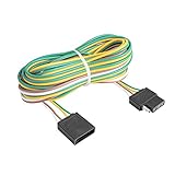 CZC AUTO 4 Pin Trailer Light Wire Harness Extension 18 Gauge 4-Way Flat Wiring Connector, 25ft, for Trailer Boat Car RV Truck