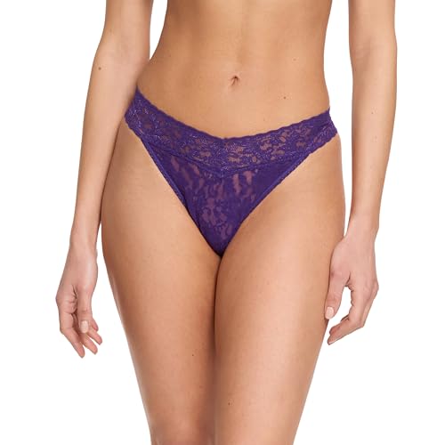 Image of hanky panky - Signature Lace Original Rise Thongs: Holiday Edition | One Size 4-14 | Dusk, Riviera, Shining Armor Grey, Woodland Green, Snow Day Purple | Comfortable Lingerie Underwear | 5 pack