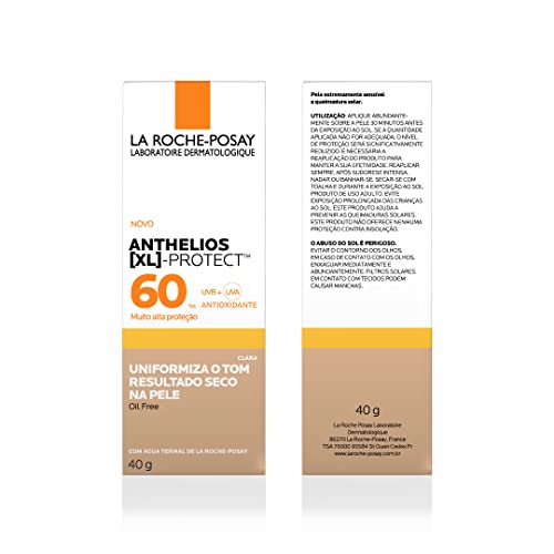 La Roche-Posay, Protetor Solar Facial Anthelios XL-Protect, Cor Clara, FPS60, Rápida Absorção, Textu