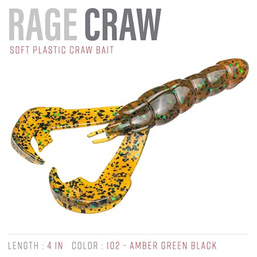 Strike King Rage Queue Craw, Amber Green/Black – vue 2